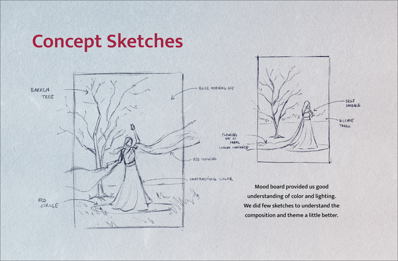 Concept Sketches for the project: Shakti — Cycles of Strength