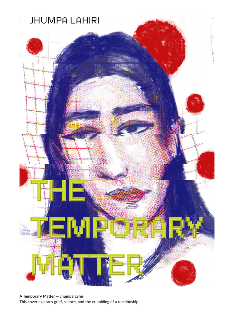 Illustrated concept cover for the story 'The Temporary Matter' by Jhumpa Lahiri