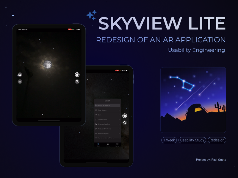 Cover image for the project 'SkyView Lite – Redesign of an AR Application'