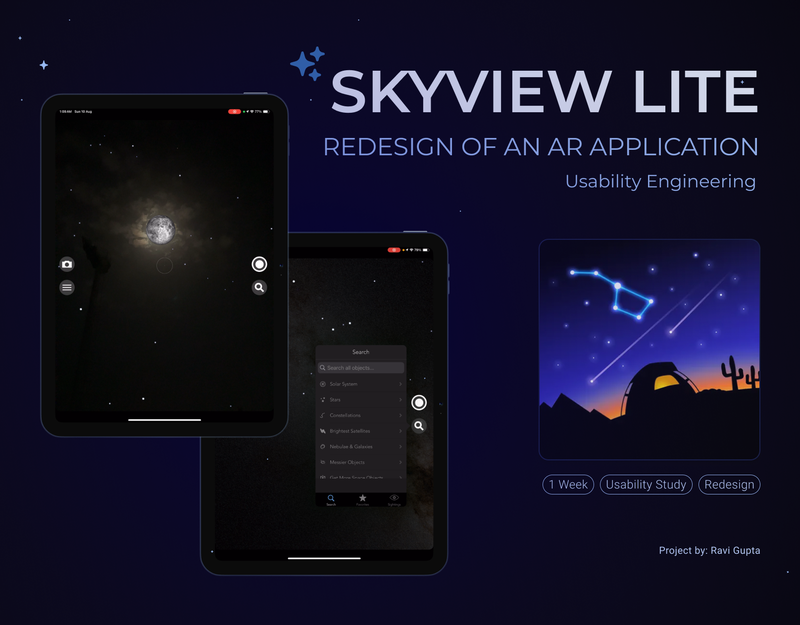 Cover image for the project 'SkyView Lite – Redesign of an AR Application'