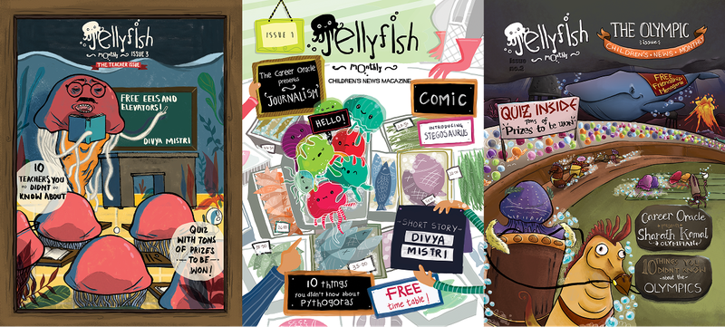 Jellyfish Monthly cover design by other illustrators