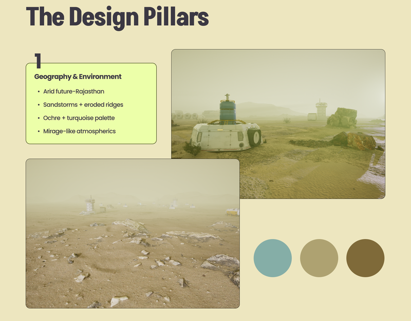 Design pillars for the project The Last Stepwell - An evironment designed in Unreal Engine.