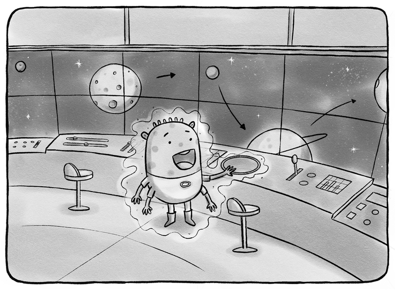 An illustration from book 2, 'Aliens Ate My Homework'.