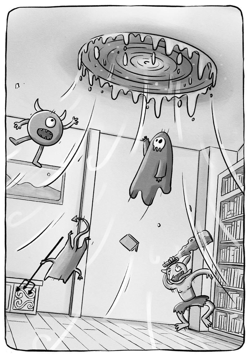 An illustration from the 'The Haunted Centre'.