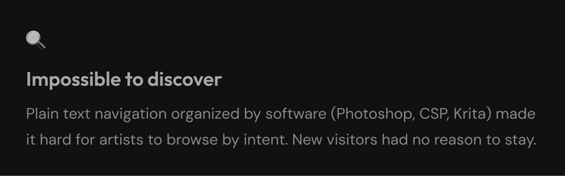 user paint point - impossible to discover