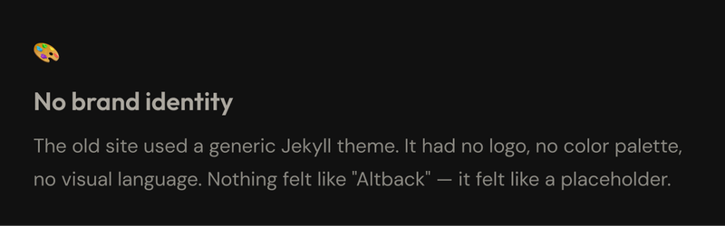 user paint point - no brand identity