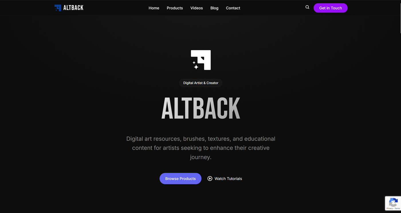 Alback's redesigned homepage